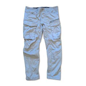 G Star Raw Pants Mens 35 x 32 Khaki Cargo Rovic Zip 3D Regular Tapered